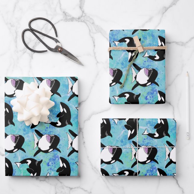 Orca Killer Whale  Wrapping Paper Sheets (Front)