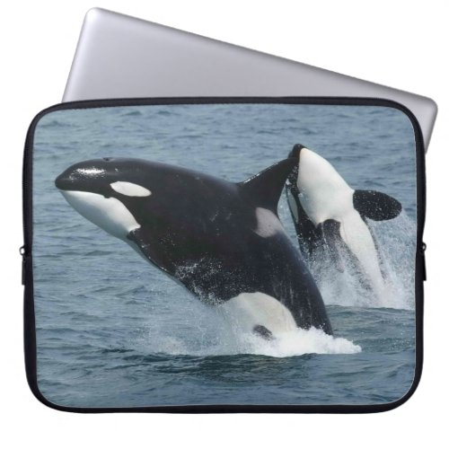 Orca Killer Whales Breaching Laptop Sleeve