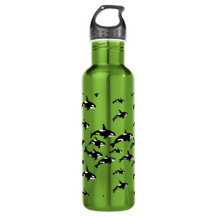Orca Killer Whales Marine Wildlife Graphic Print Stainless Steel Water Bottle
