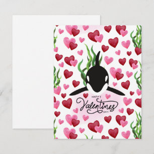 Orca Love Valentine’s Day Card in White