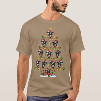 Orca Lover Xmas Lighting Santa Orca Christmas Tree T-Shirt