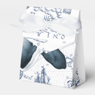 Orca Map Blue Favor Boxes