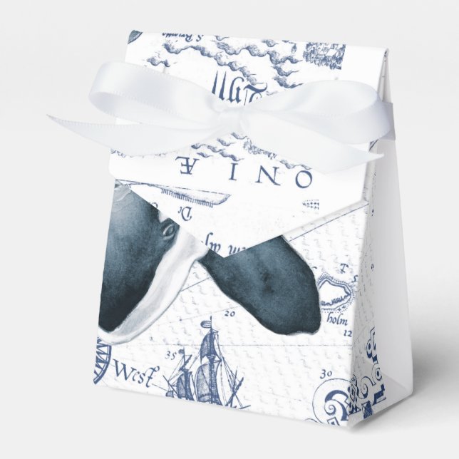 Orca Map Blue Favor Boxes (Front Side)