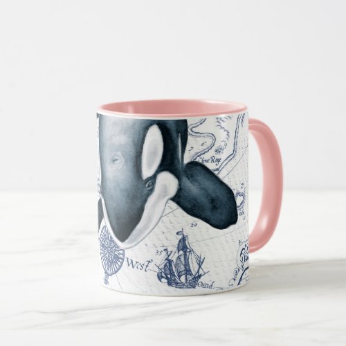 Orca Map Blue Mug