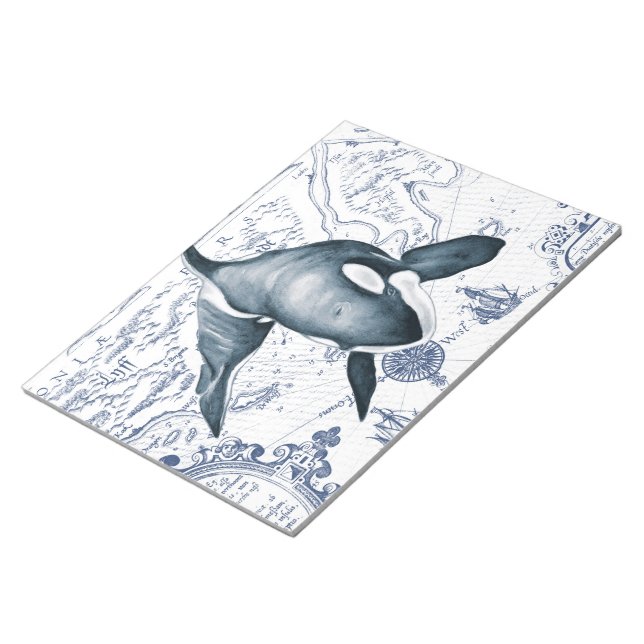 Orca Map Blue Notepad (Angled)