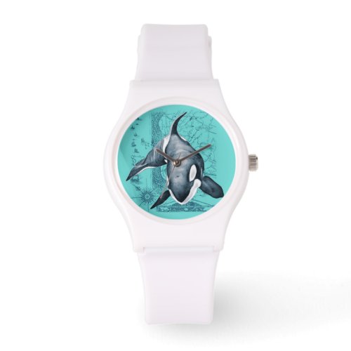 Orca Map Teal Watch