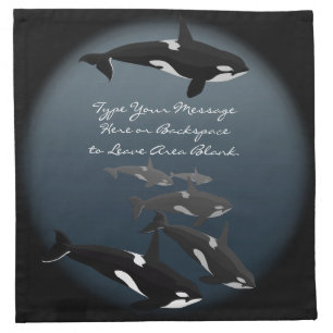Orca Napkins Personalized Killer Whale Napkins