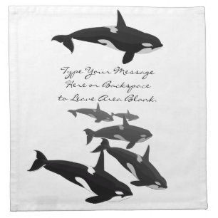 Orca Napkins Personalized Killer Whale Napkins
