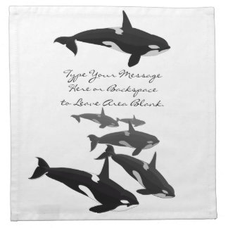 Orca Napkins Personalized Killer Whale Napkins