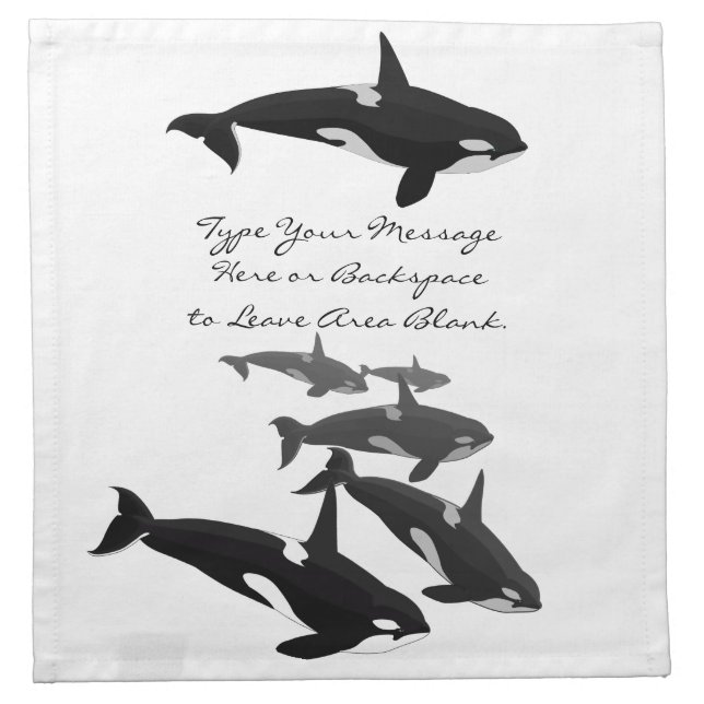 Orca Napkins Personalized Killer Whale Napkins (Front)