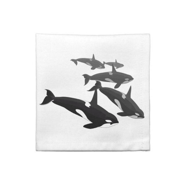 Orca Napkins Personalized Killer Whale Napkins (Quarter Fold)