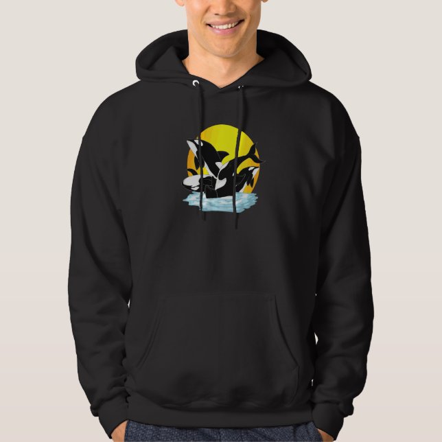 Orca Ocean Animal  Killer Whale Hoodie (Front)
