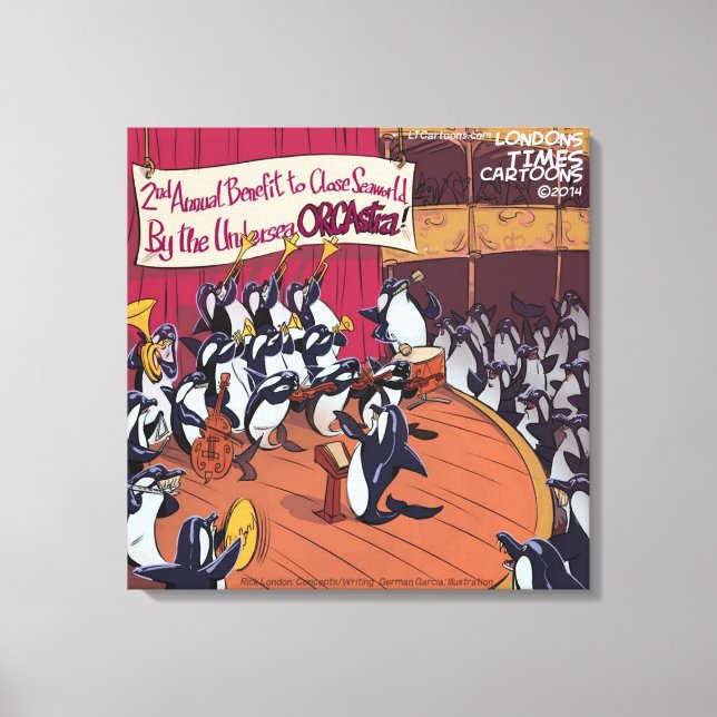 Orca Orchestra Funny Canvas Print (Front)