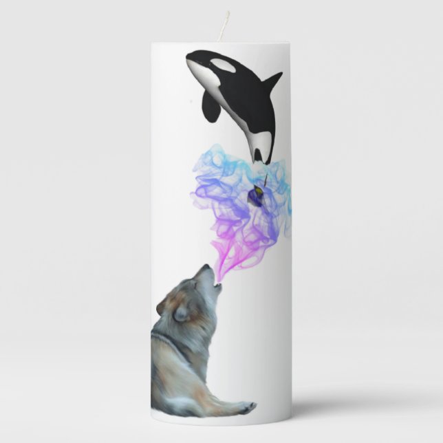 Orca out of the Howl Pillar Candle (Front)