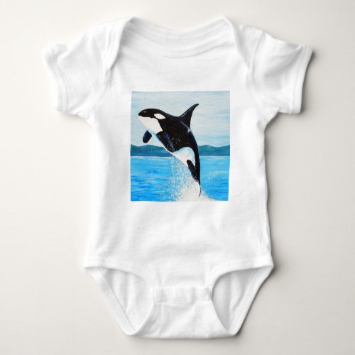 Orca Painting Baby Bodysuit