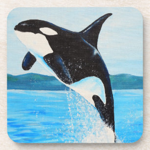 Orca Painting Beverage Coaster