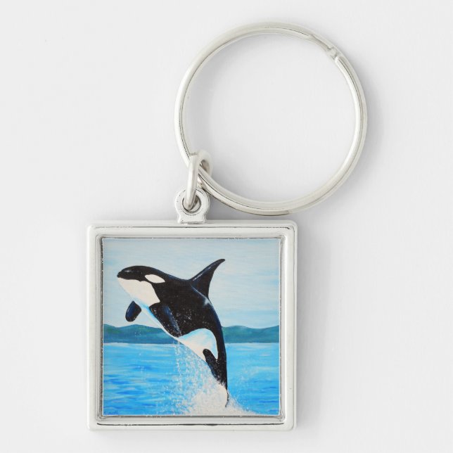 Orca Painting Keychain (Front)
