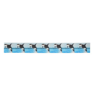 Orca Painting Satin Ribbon