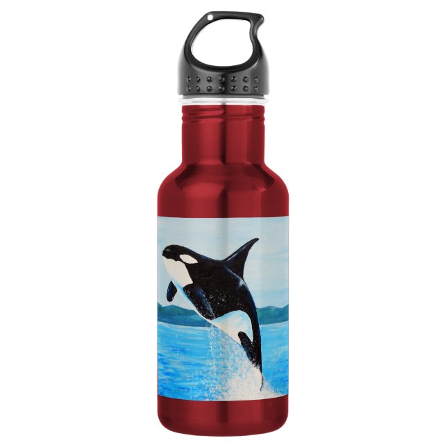 Orca Painting Stainless Steel Water Bottle (Front)