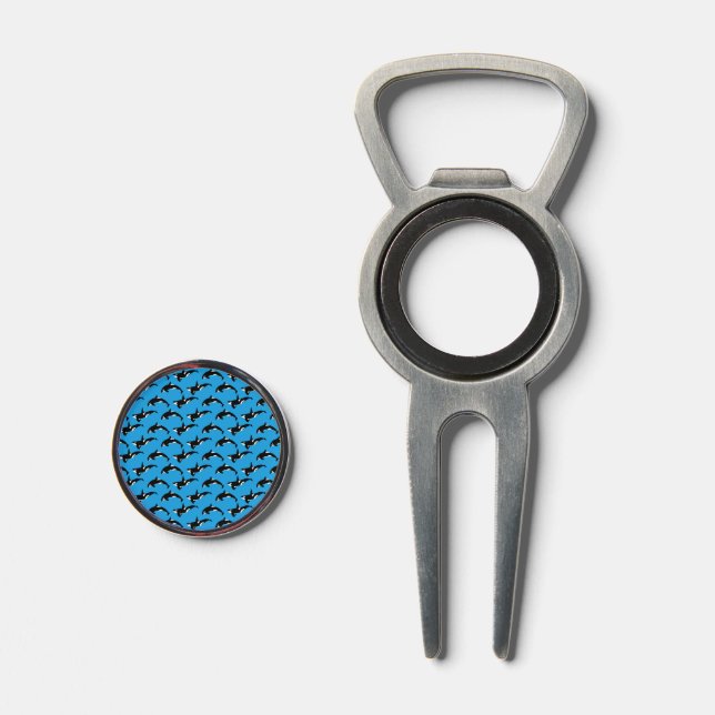Orca Pattern: Blue Divot Tool (Front (Open))