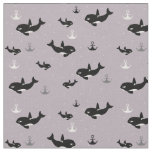 Orca Pattern - Cute Killer Whale Cartoon Pattern Fabric