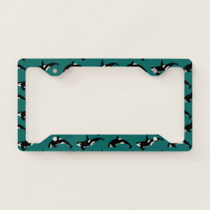 Orca Pattern: Green License Plate Frame