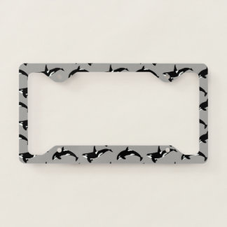 Orca Pattern: Grey License Plate Frame