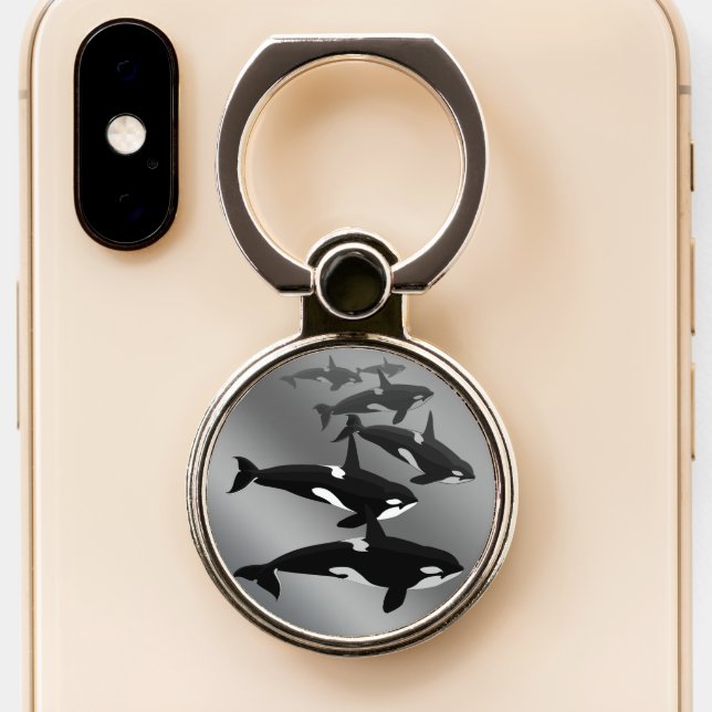 Orca Phone Holder-Stand Killer Whale Phone Grip (Close Up)