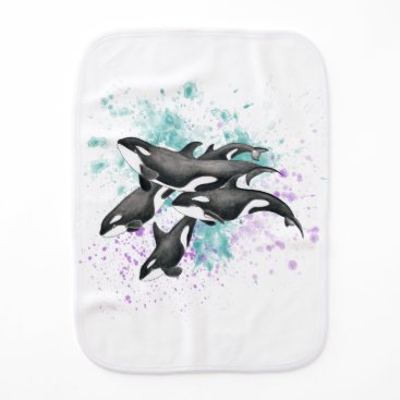 orca pod splash color burp cloth