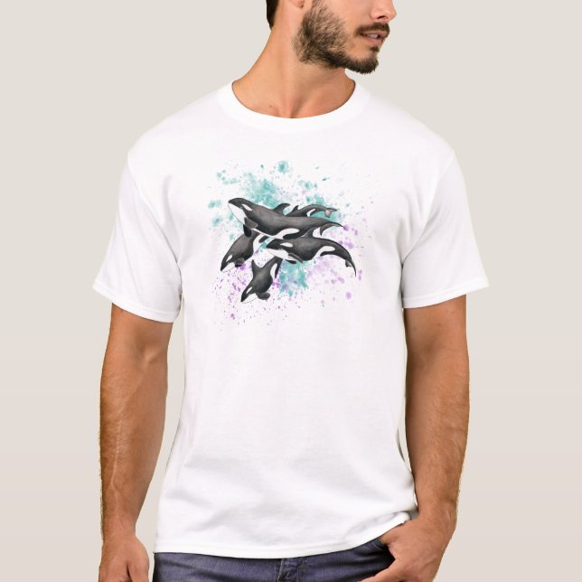 orca pod splash color T-Shirt (Front)