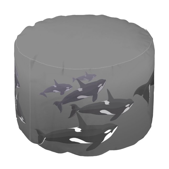 Orca Pouf Killer Whale Pillow Ottoman (Angled Back)
