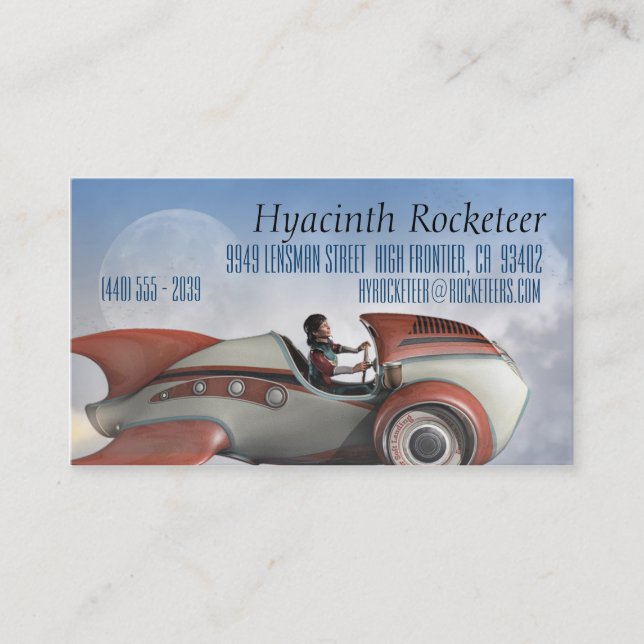 Orca Retro Rocket Business Cards (Front)