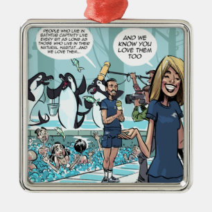 Orca Revenge by Rick London Funny Metal Ornament