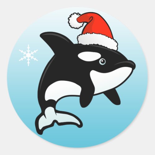 Orca Santa Classic Round Sticker