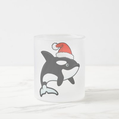 Orca Santa Frosted Glass Coffee Mug