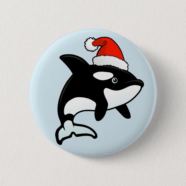 Orca Santa Pinback Button (Front)
