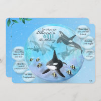 Orca Snow Globe Birthday Invitations