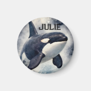 Orca Stormy waves, Personalized Magnet