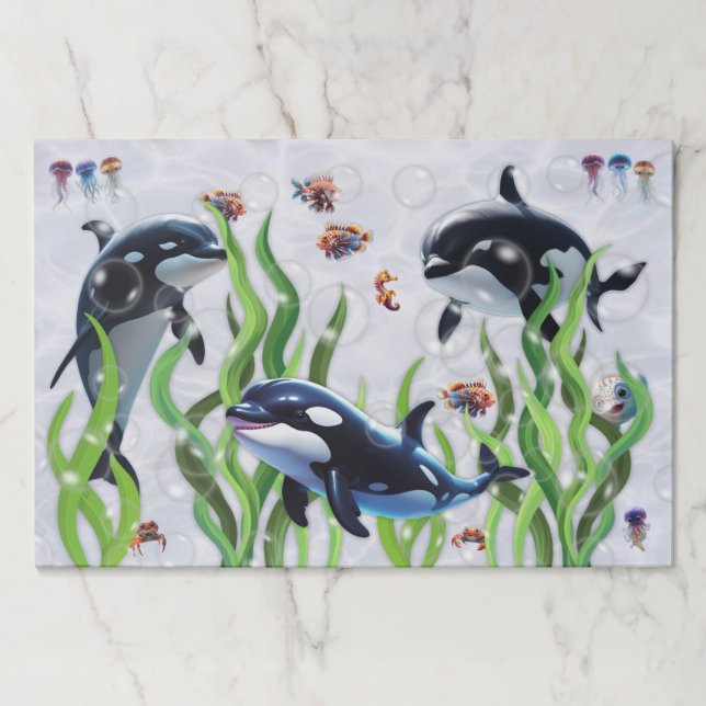 Orca Tank Large Tearaway Paper Placemat Pad (Front)