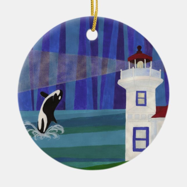 Orca Tokitae Ceramic Ornament (Front)
