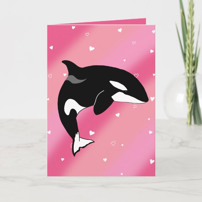 Orca Valentines Day Thank You Card (Front)
