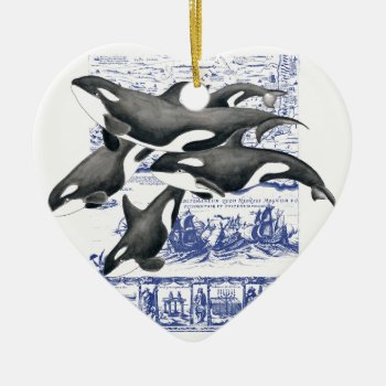 Orca Vintage Map Ii Ceramic Ornament by EveyArtStore at Zazzle