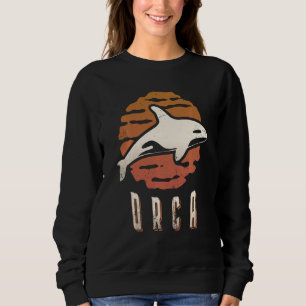 Orca Vintage Retro Classic Animal Sunset Swea Sweatshirt