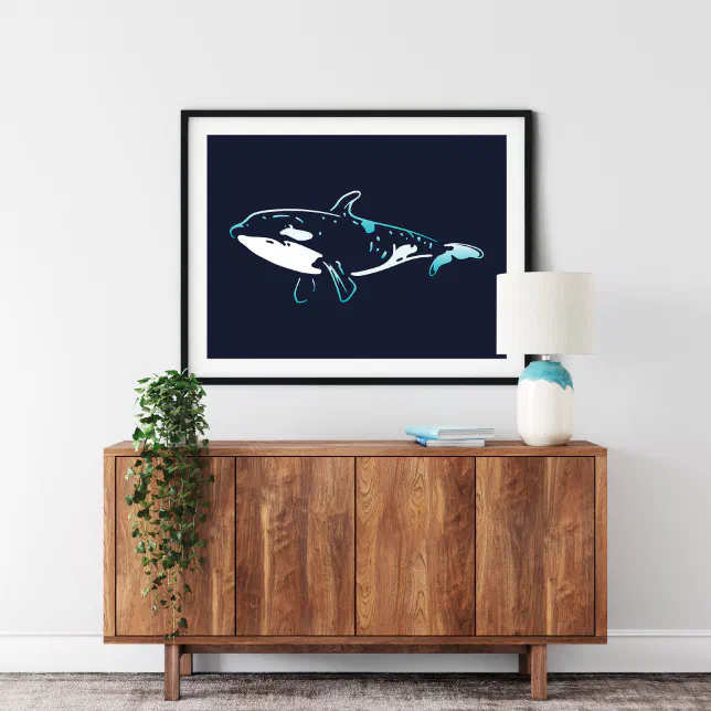 Orca Wall Art Poster Print | Sea Creatures Coastal | Zazzle