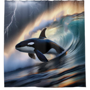 Orca Wave Shower Curtain