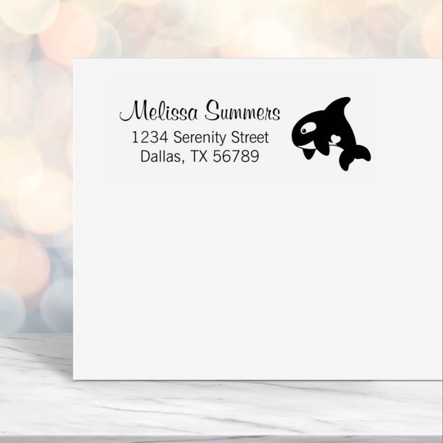 Orca Whale Address Self-inking Stamp (Creator Uploaded)