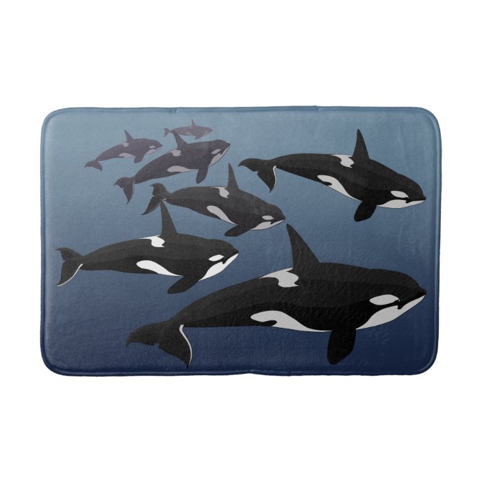 Orca Whale Bath Mat Killer Whale Art Bath Decor Zazzle Com