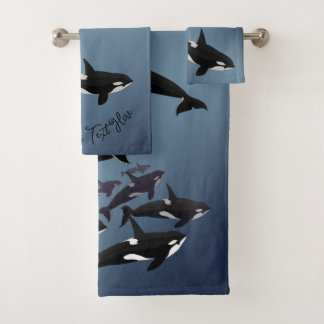 Orca Whale Bath Sets Killer Whales Bathroom Towels