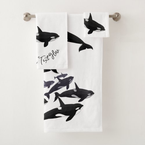 Orca Whale Bath Sets Killer Whales Bathroom Towels