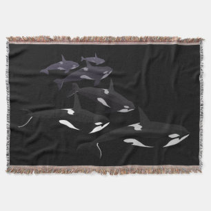 Orca Whale Blanket Killer Whale Art Throw Blankets